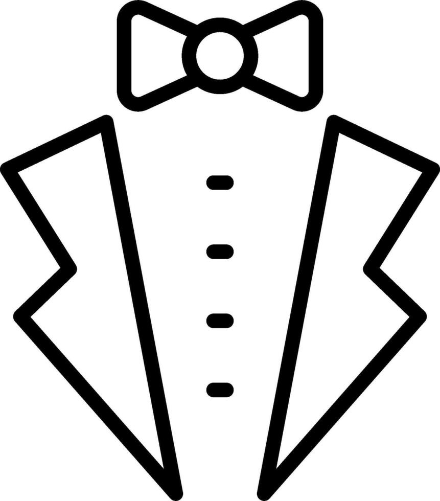 A black and white illustration of a tuxedo vector