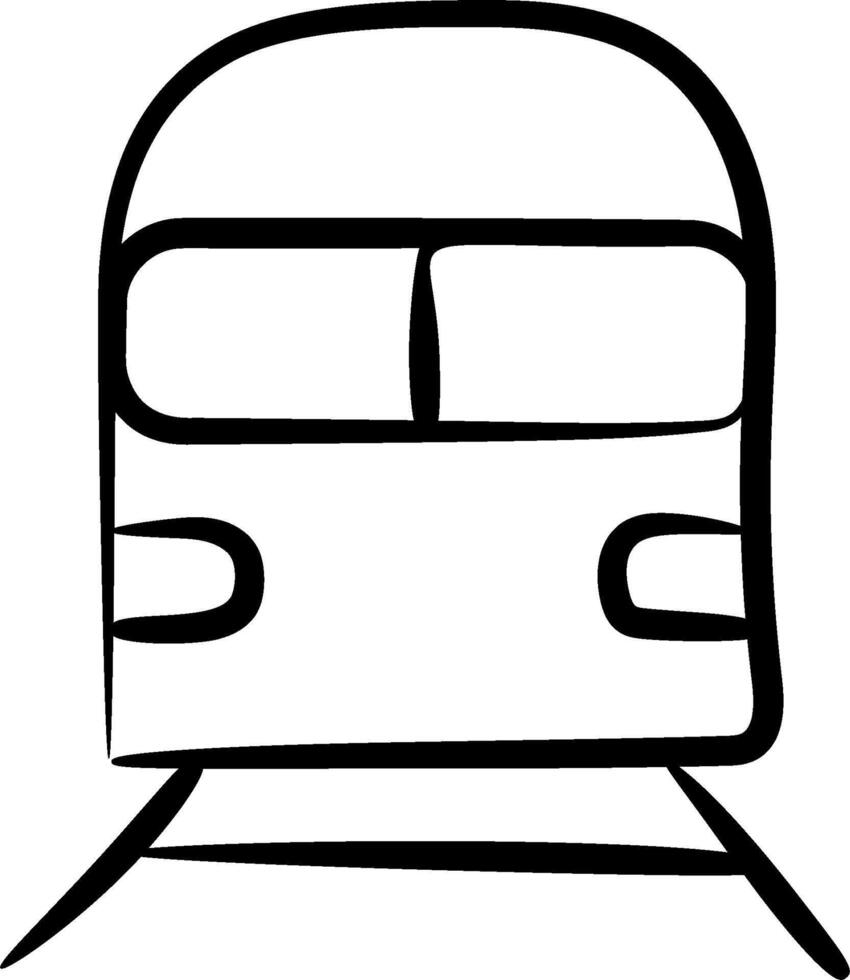 A black and white drawing of a train vector