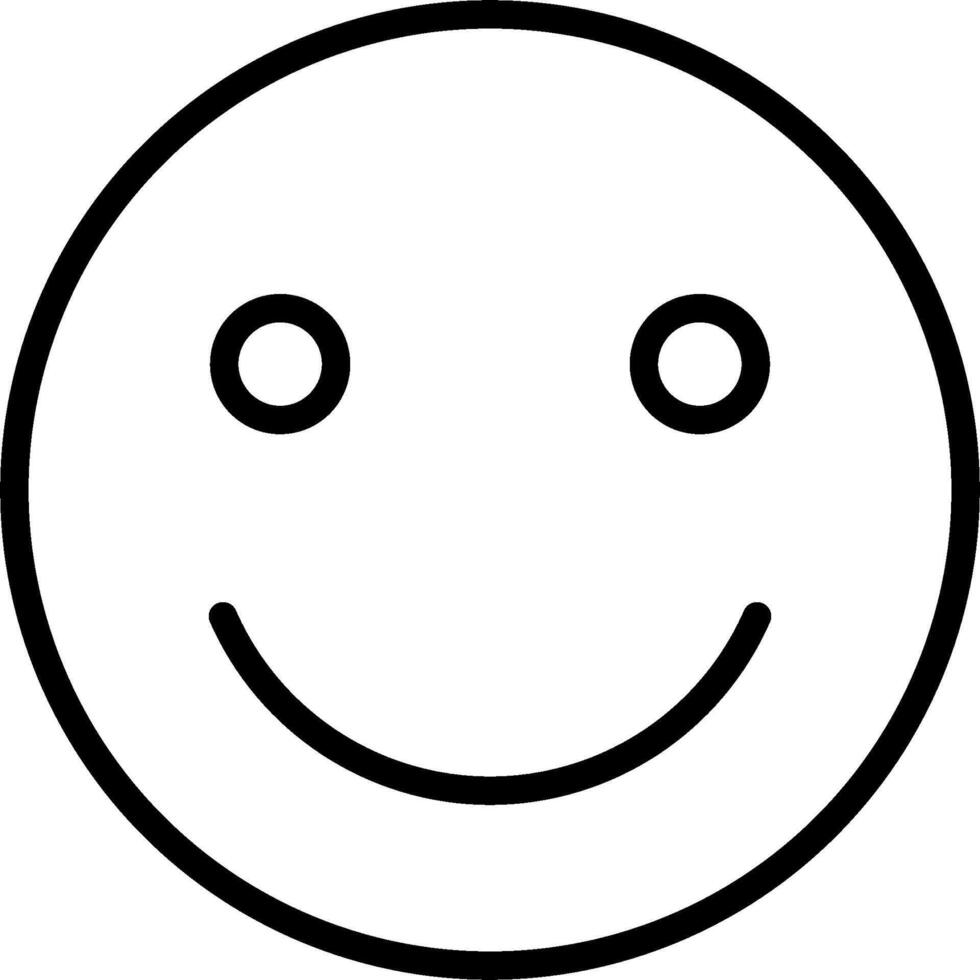A smiley face is shown in a black and white drawing vector