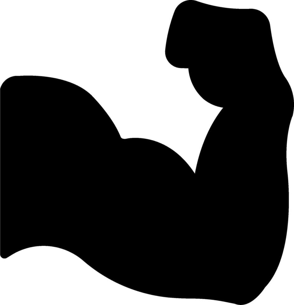 A silhouette of a muscular man flexing his arm vector