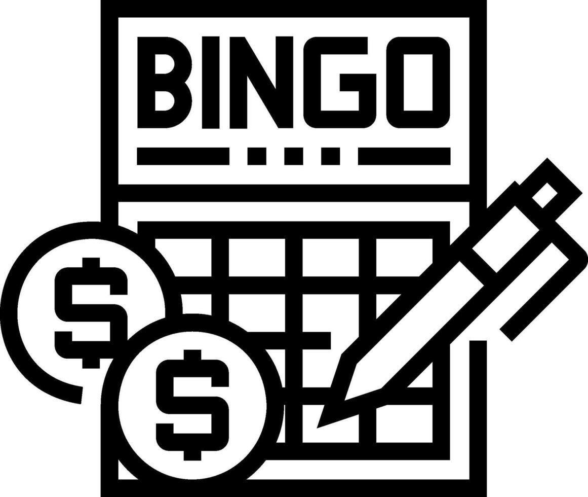 Bingo icon with pen and money vector