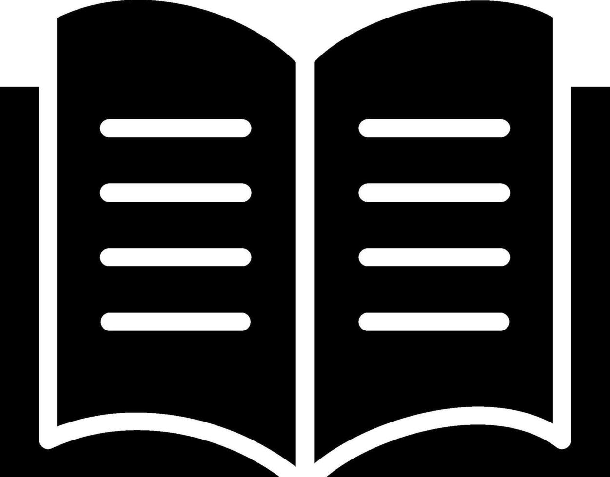 An open book icon on a white background vector