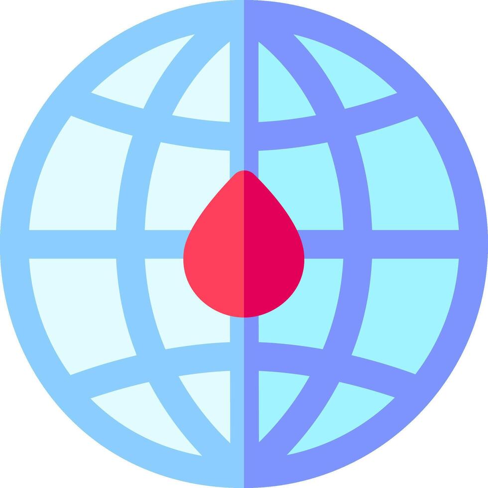 A globe with a red drop in the center vector