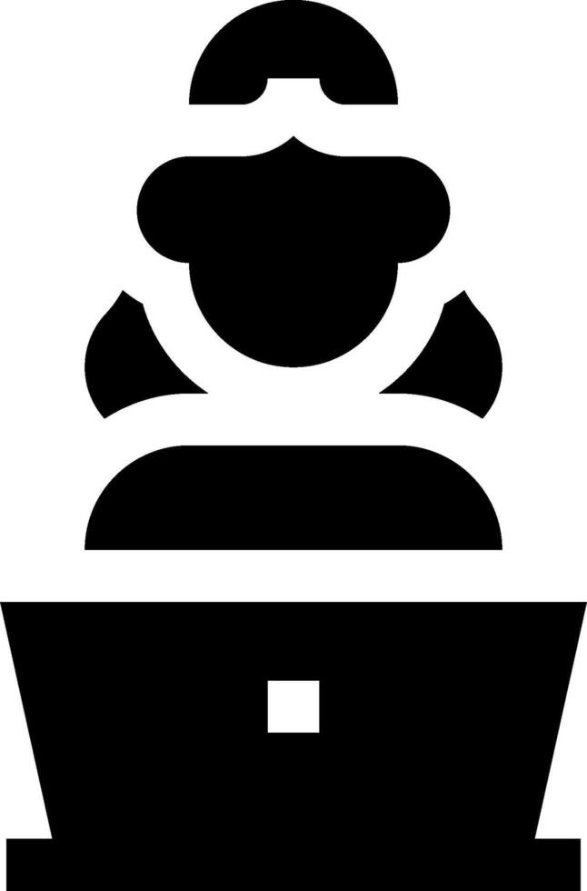 A black and white silhouette of a person sitting in a chair vector