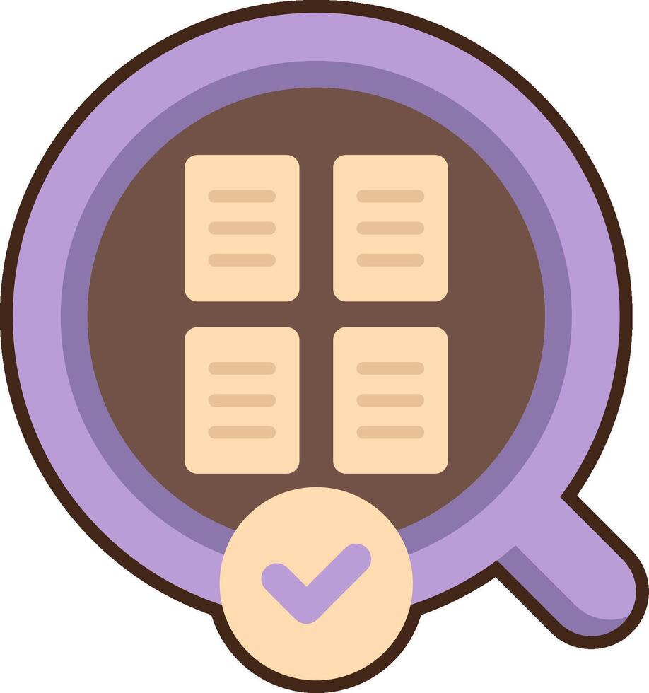 Magnifying icon with check mark and paper vector