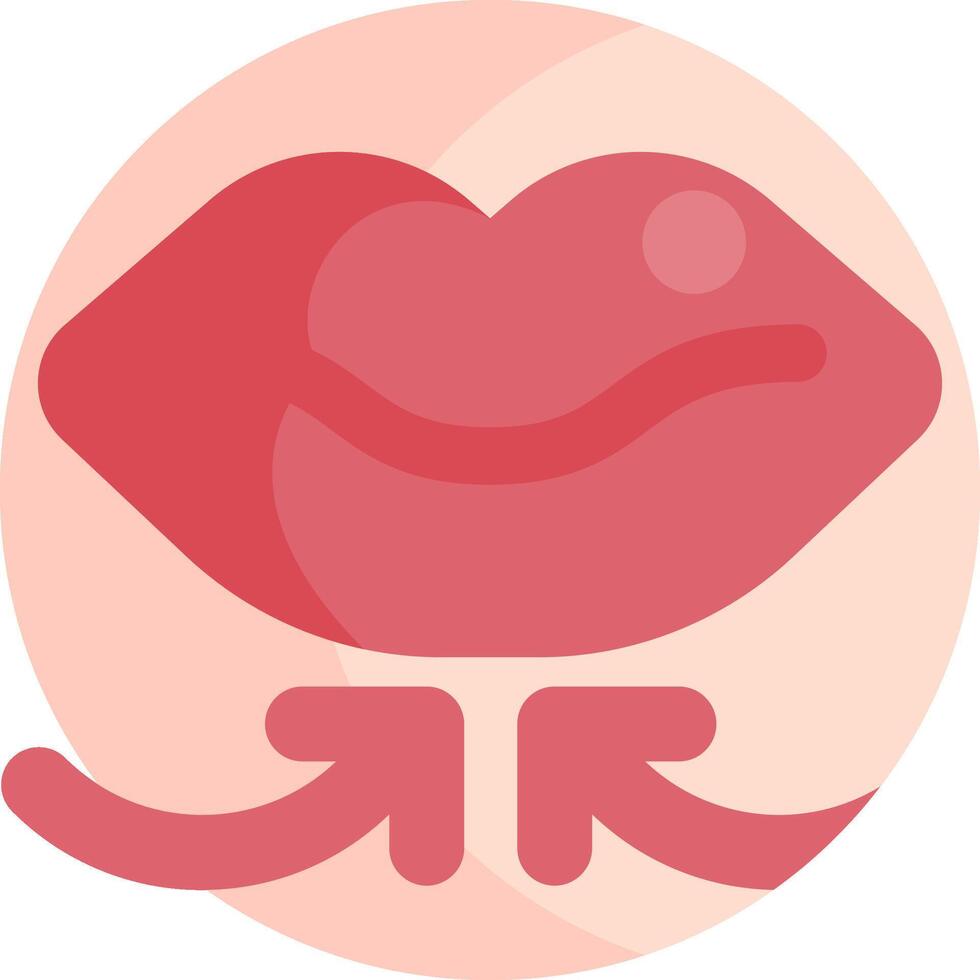 A red lips with arrows pointing to the left vector