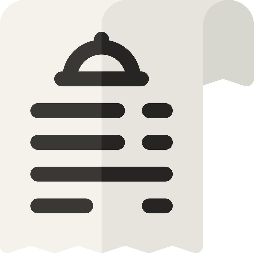 A menu icon with a paper roll and a cup vector