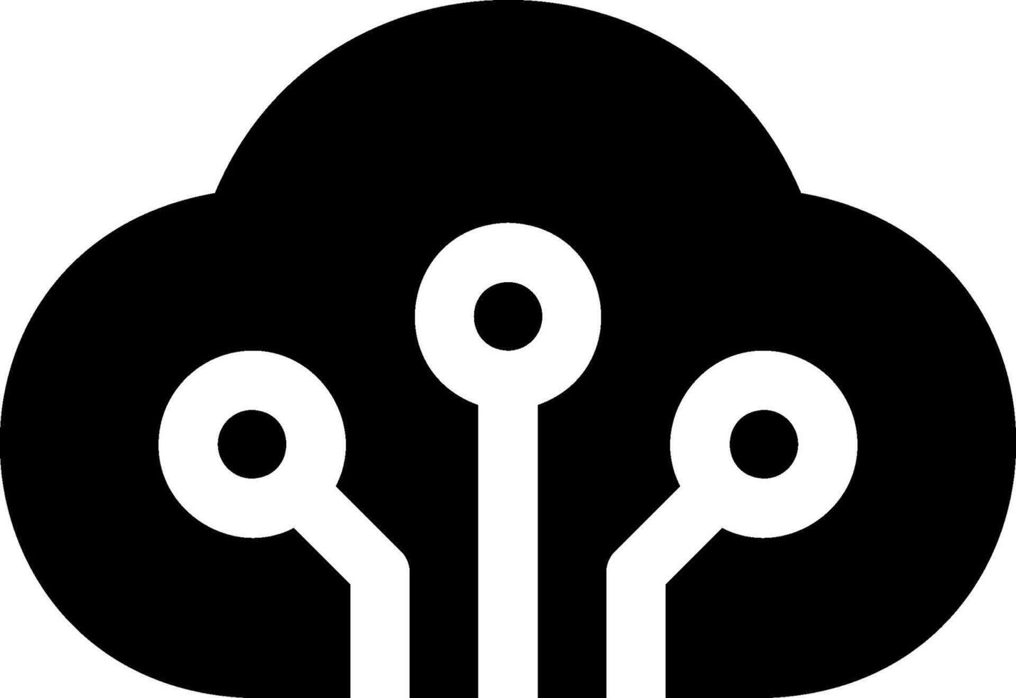 A black and white cloud with three wires coming out of it vector