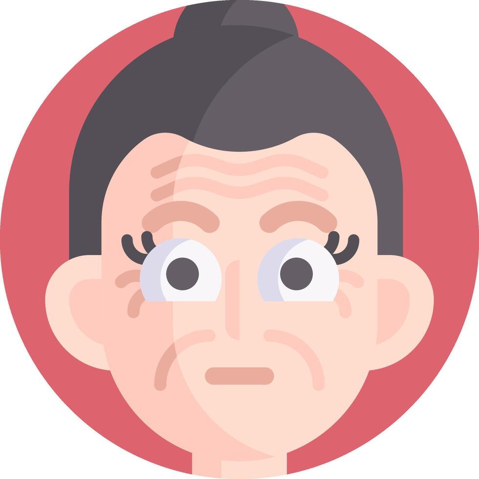 An old woman with a big frown on her face vector