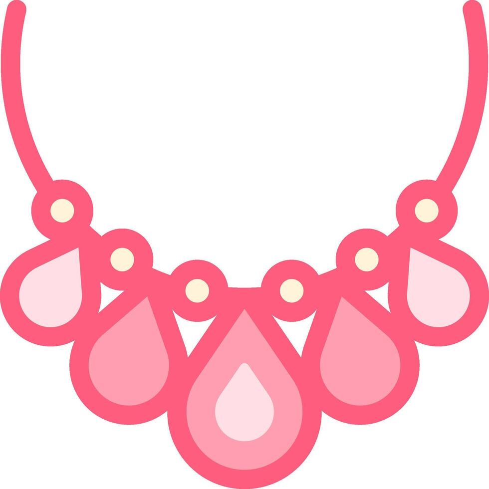 A pink necklace with pink drops on it vector