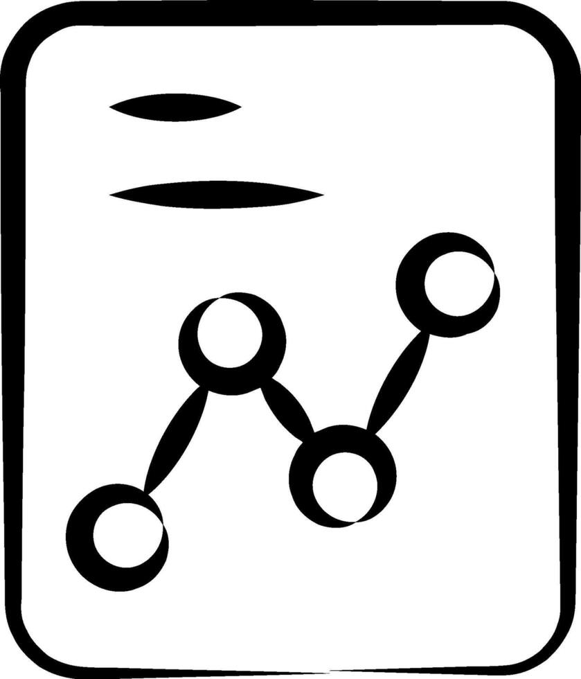A black and white icon of a graph vector