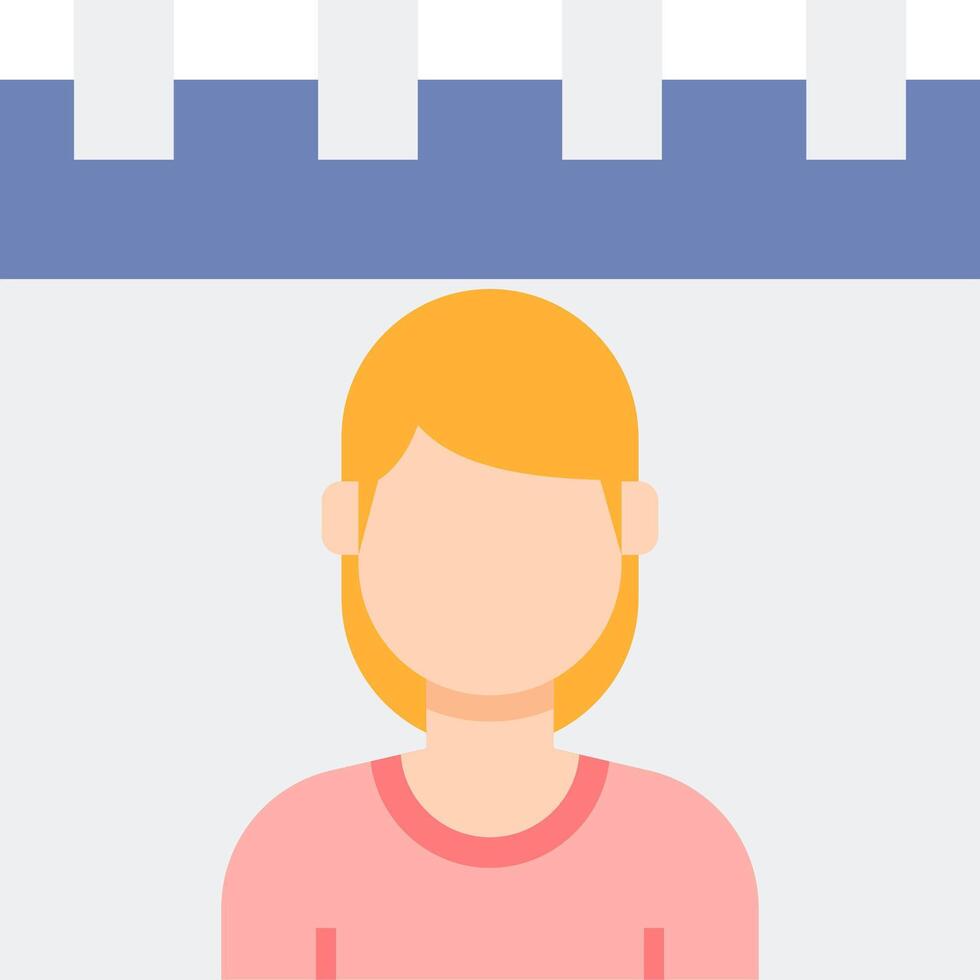 A woman is standing in front of a facebook icon vector