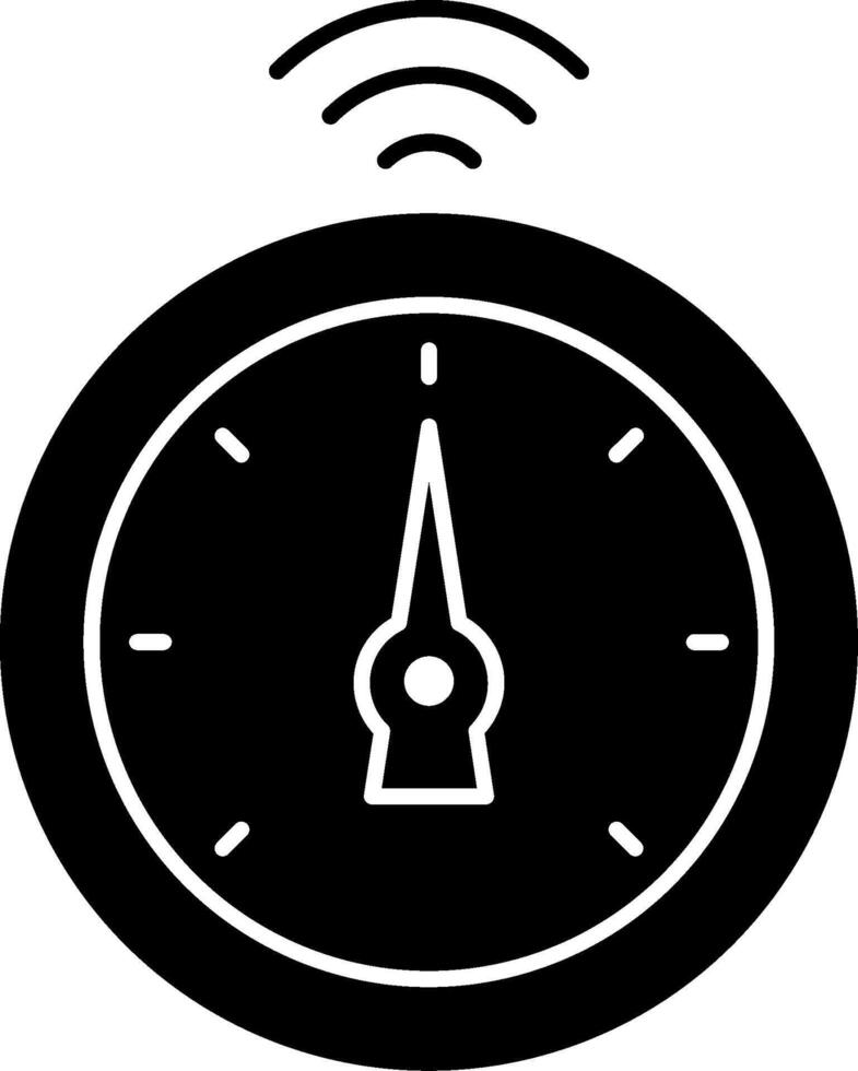 A black and white clock with wifi symbol vector