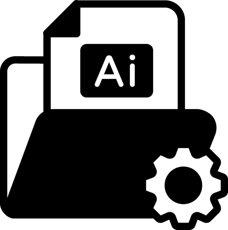A folder with an ai file icon and gear vector