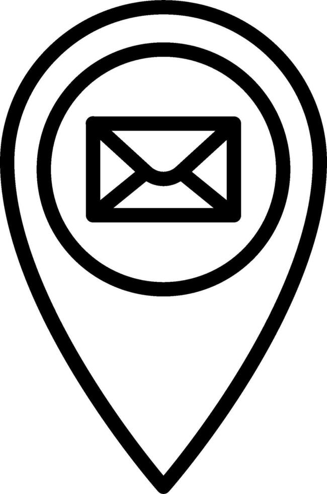 Email icon in pin location vector