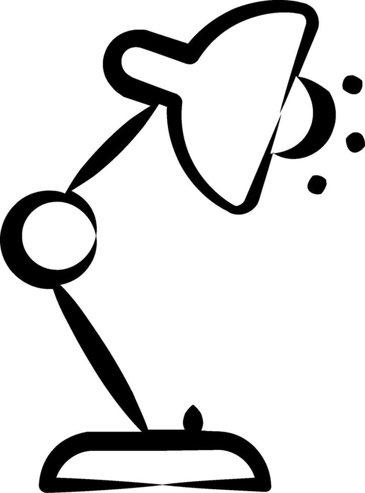 A black and white drawing of a lamp vector