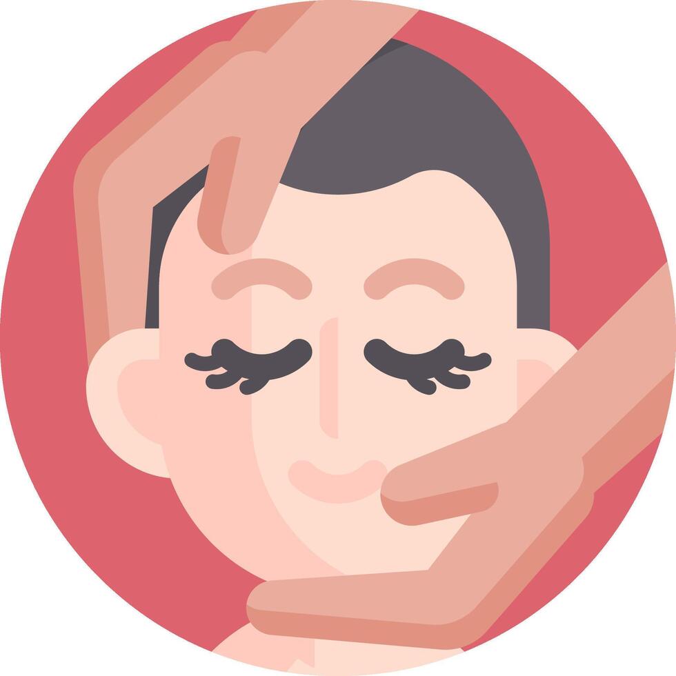 A person getting a facial massage vector