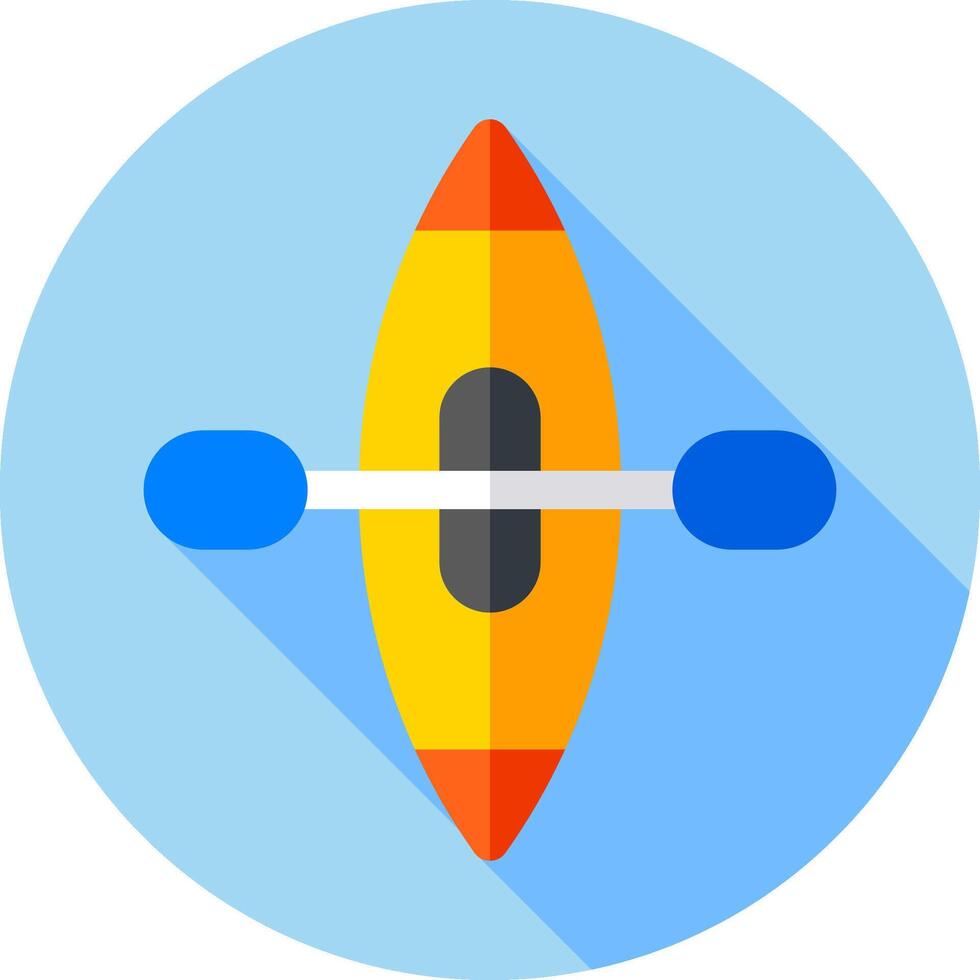 A flat icon of a kayak with two paddles vector