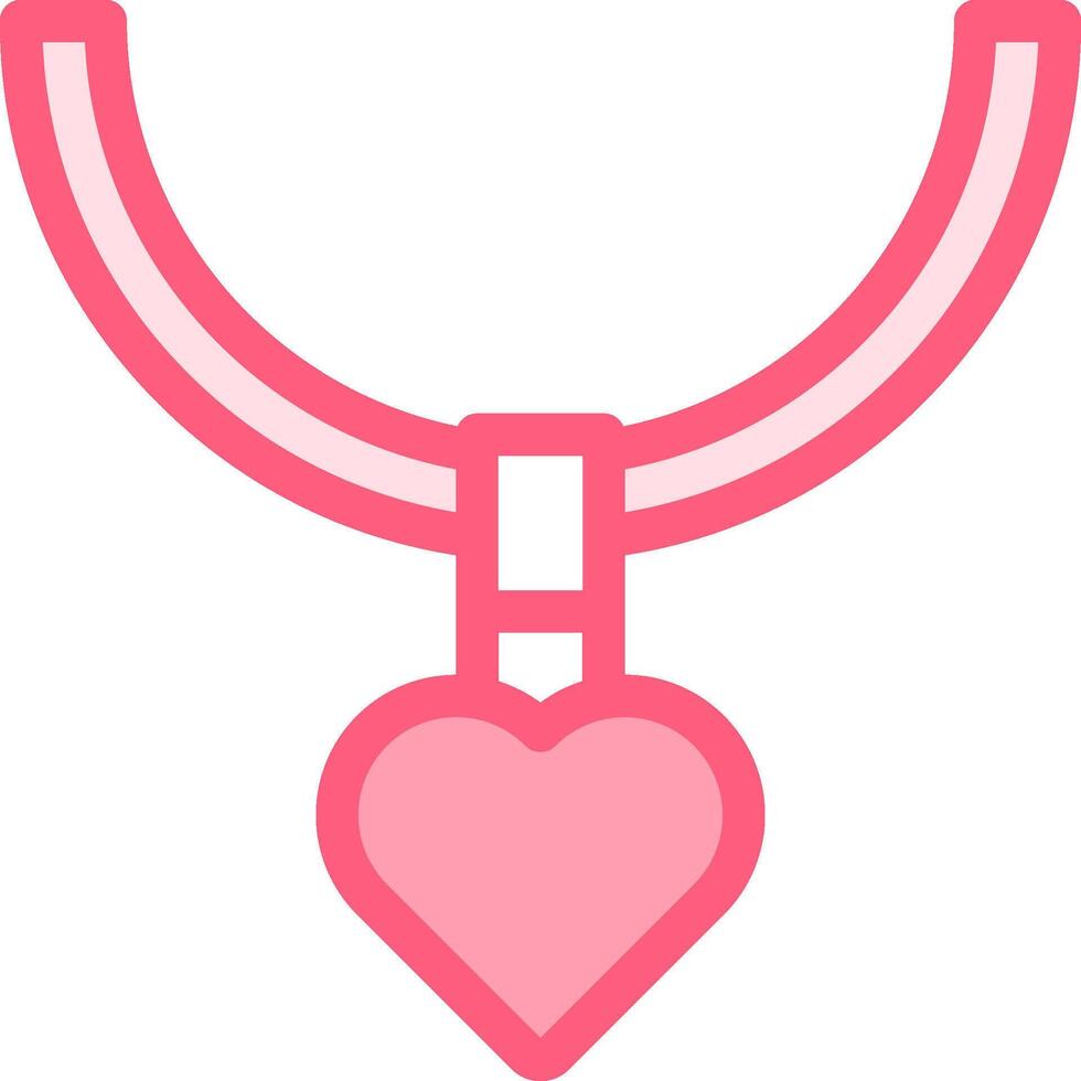 A pink necklace with a heart on it vector