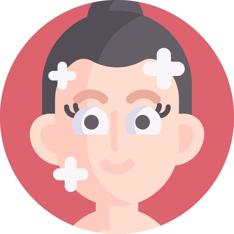 A woman with white dots on her face vector