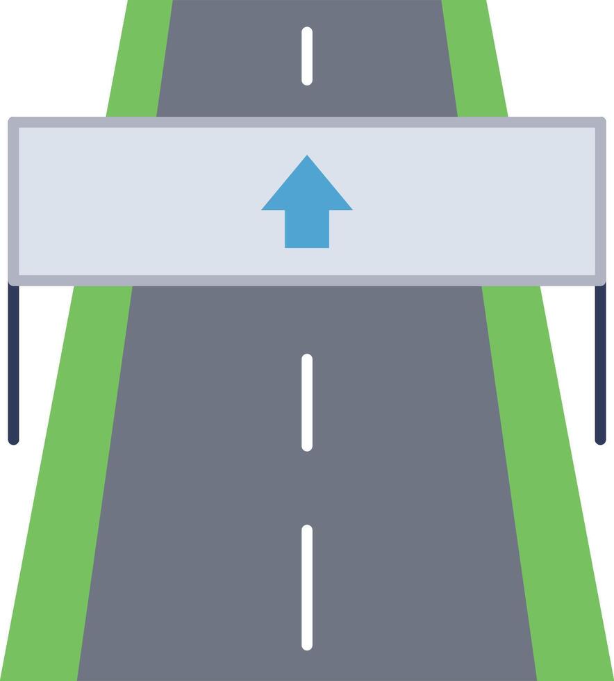 An empty road with a sign pointing to the right vector