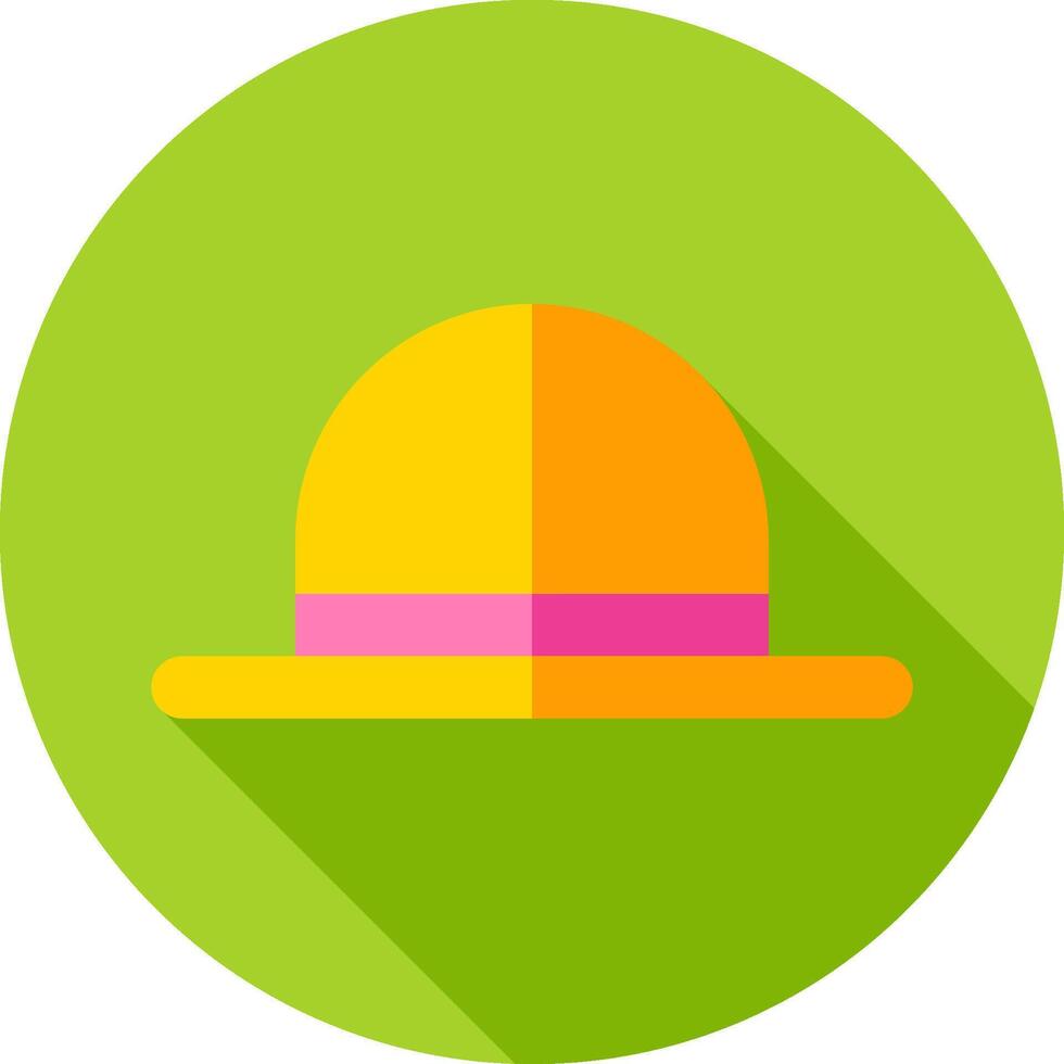 A flat icon of a hat on a green circle vector