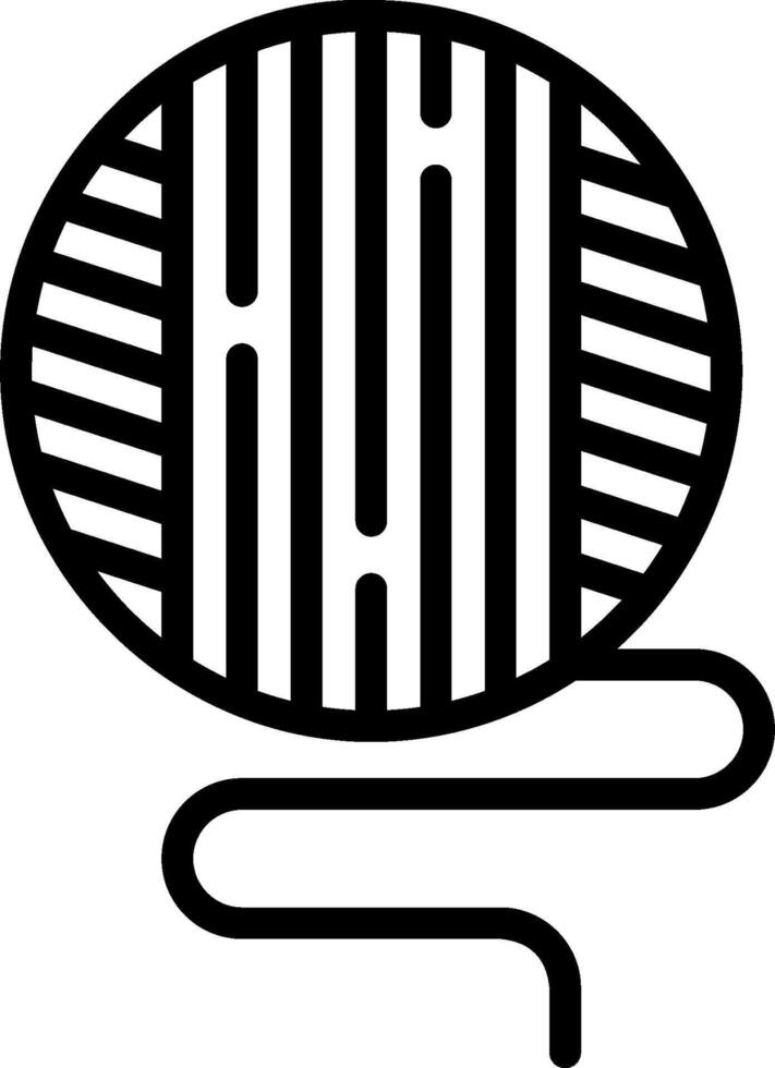 A black and white logo of a ball of yarn vector