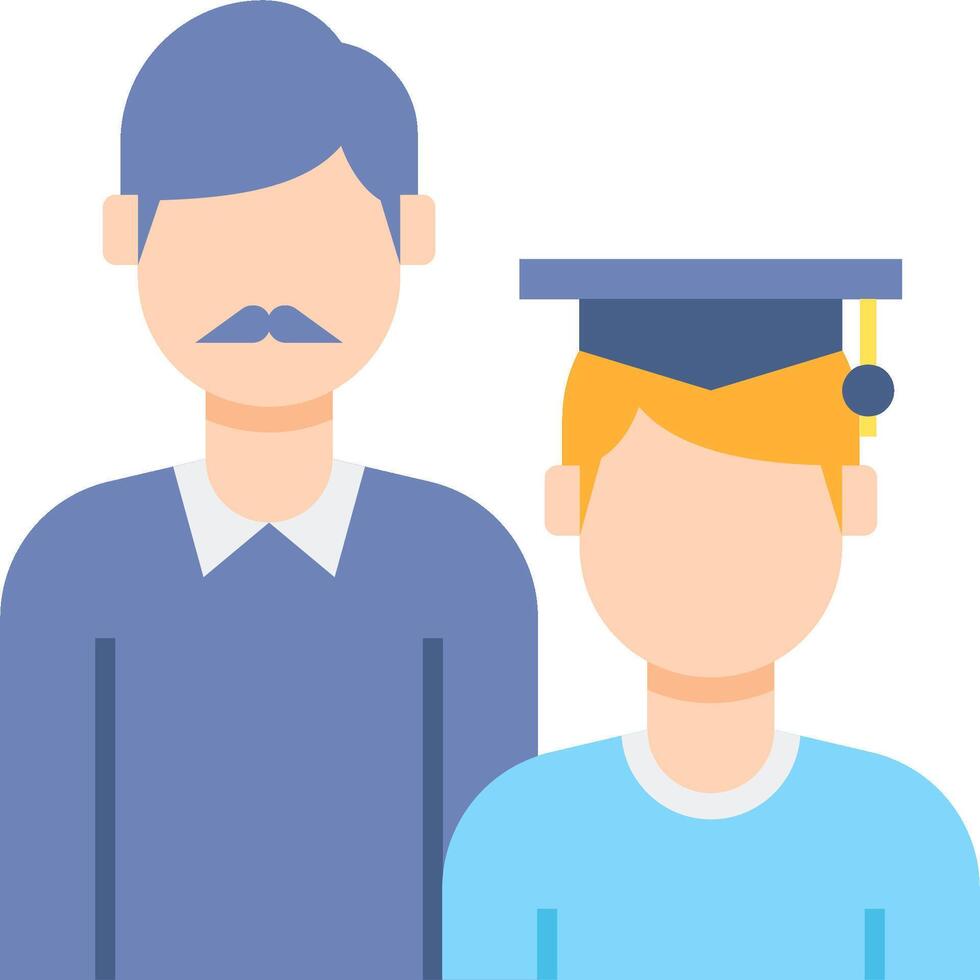 A man and a boy wearing graduation caps vector