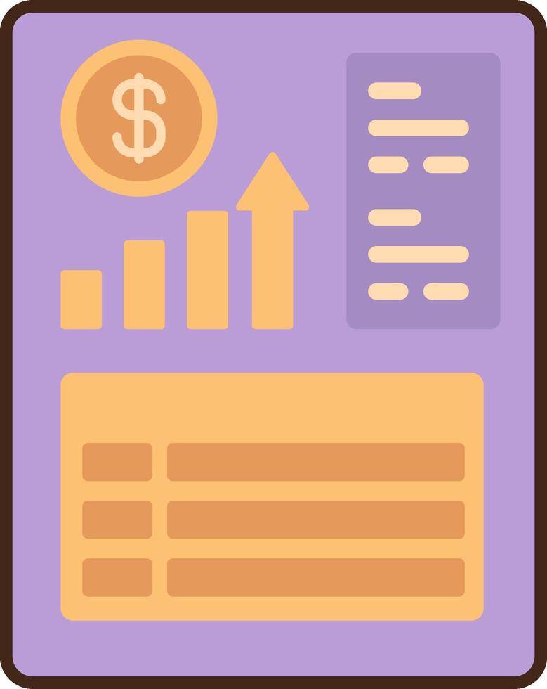 A flat icon of a business document and a dollar sign vector