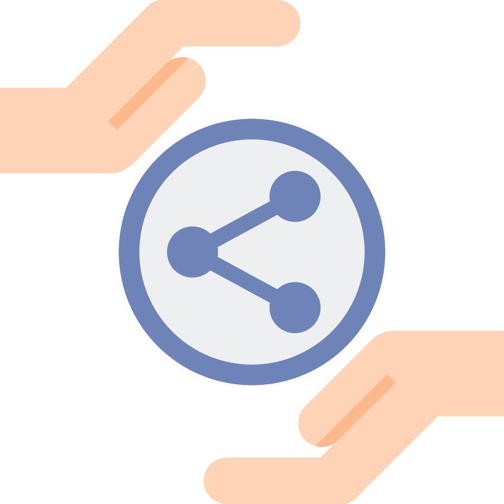 Two hands holding a circle with a circle inside vector