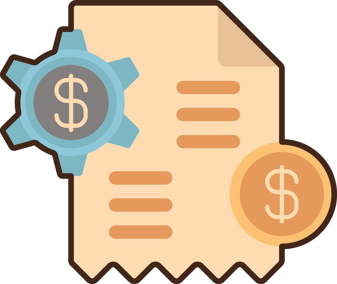 A paper with money and gears on it vector
