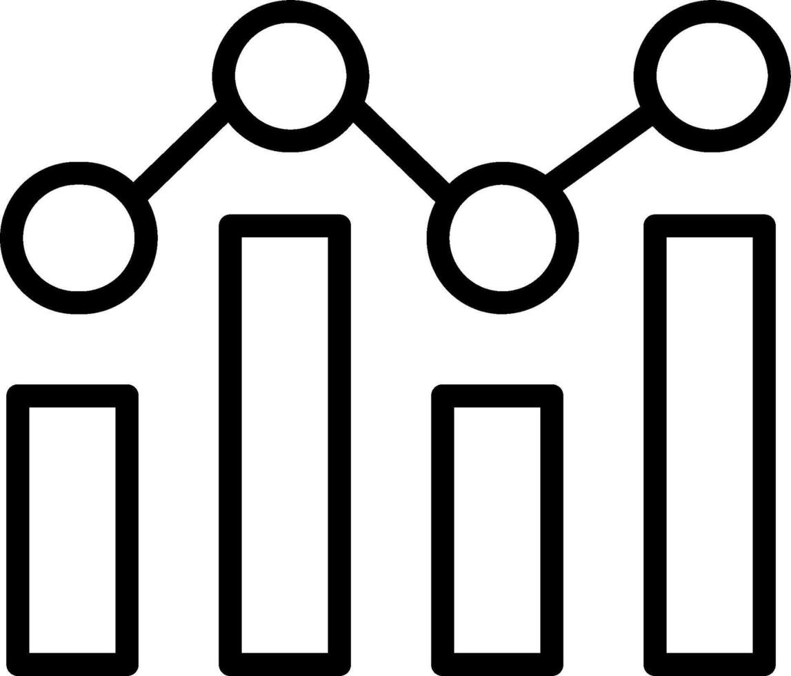 A graph chart with a bar graph and arrows vector