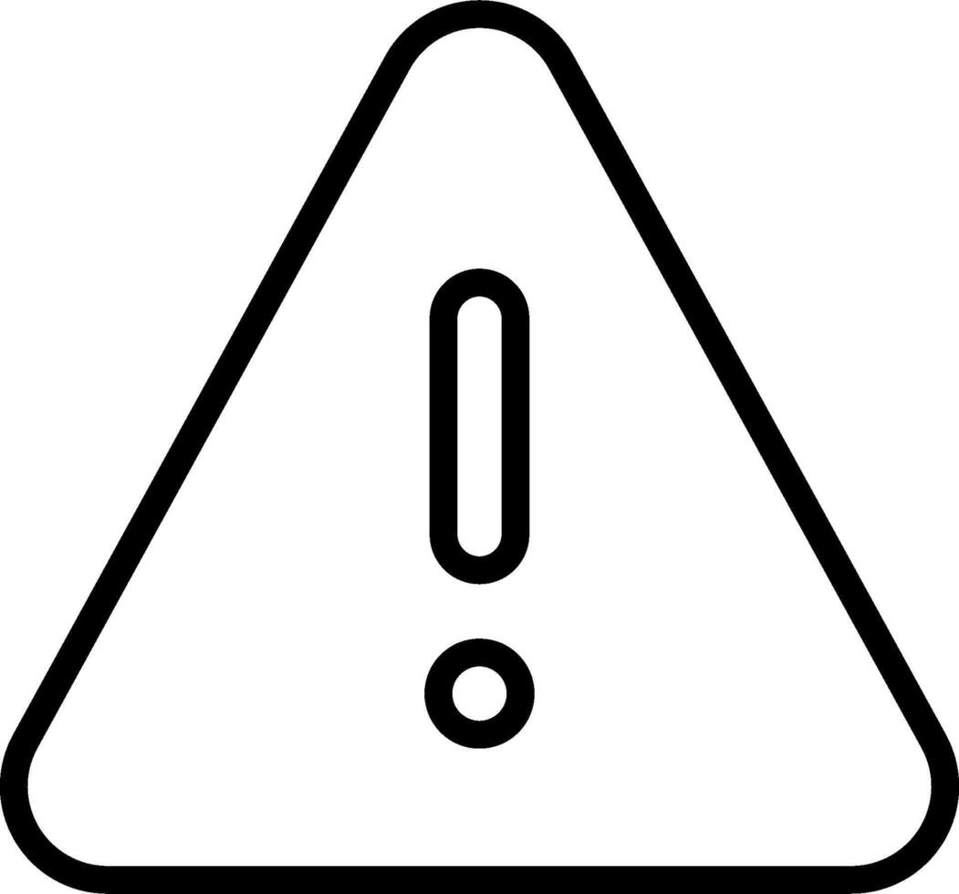 A black and white image of a warning sign vector
