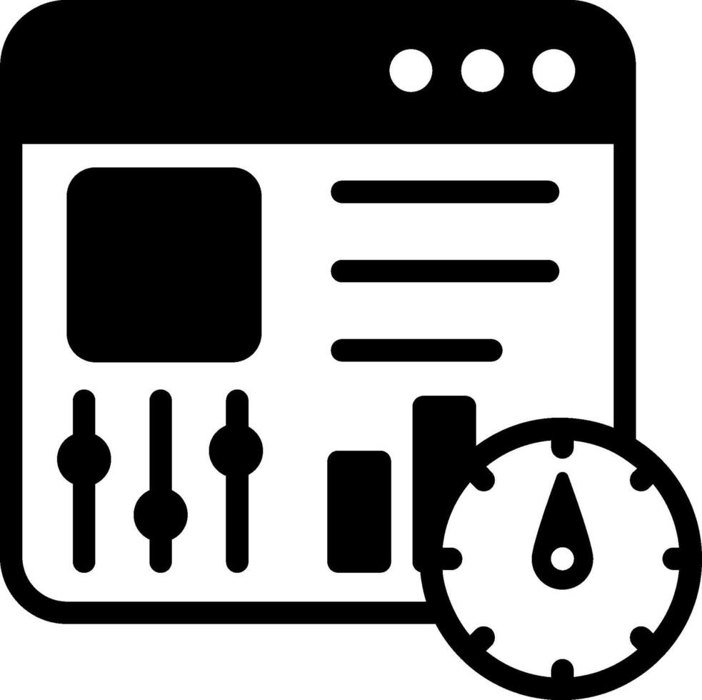 un negro y blanco icono de un reloj y un computadora vector