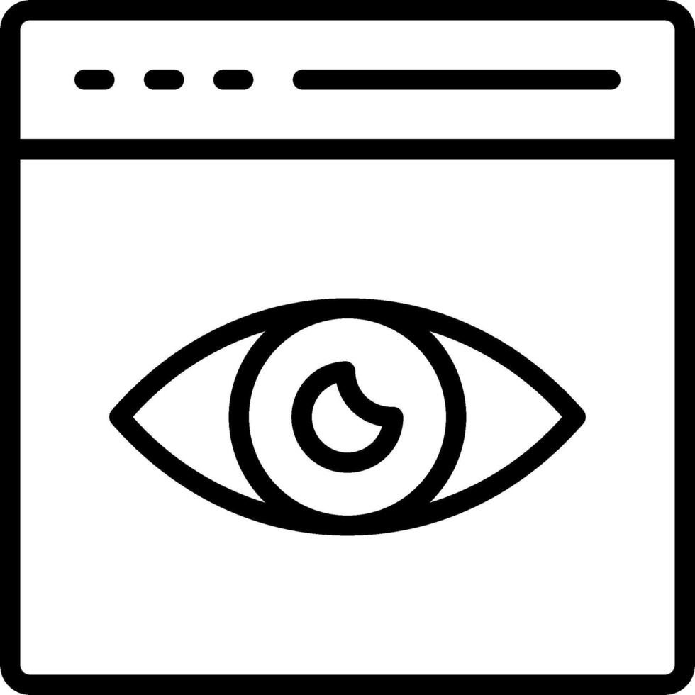 An eye icon on a computer screen vector