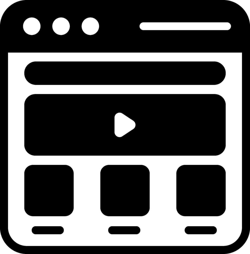 A black and white icon of a web page vector