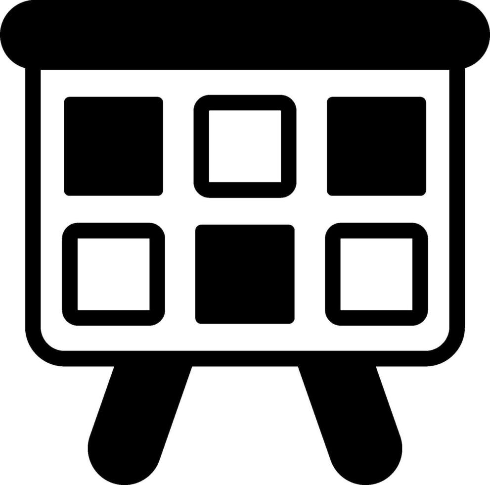 A black and white image of a table with squares on it vector