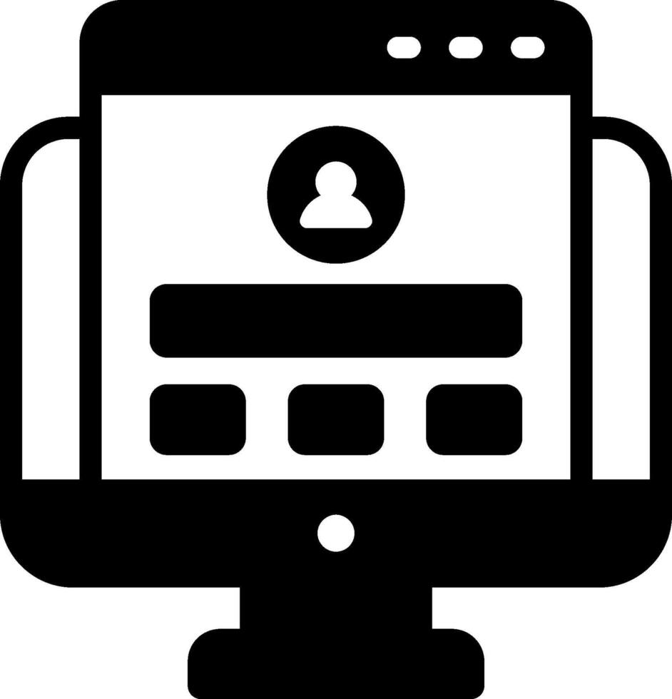 A computer monitor with a person on it vector