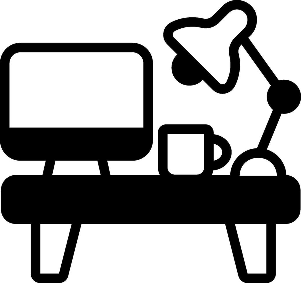 Computer desk icon vector