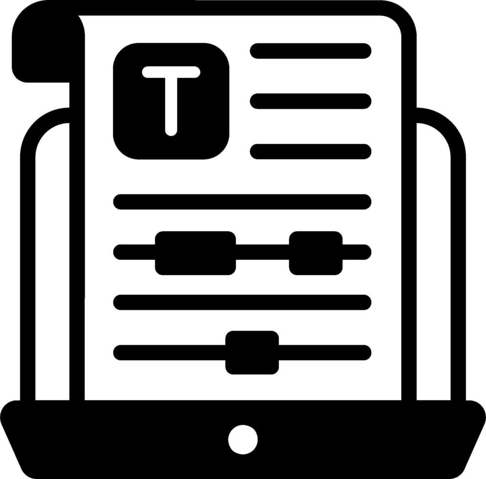 A tablet with a paper document icon vector
