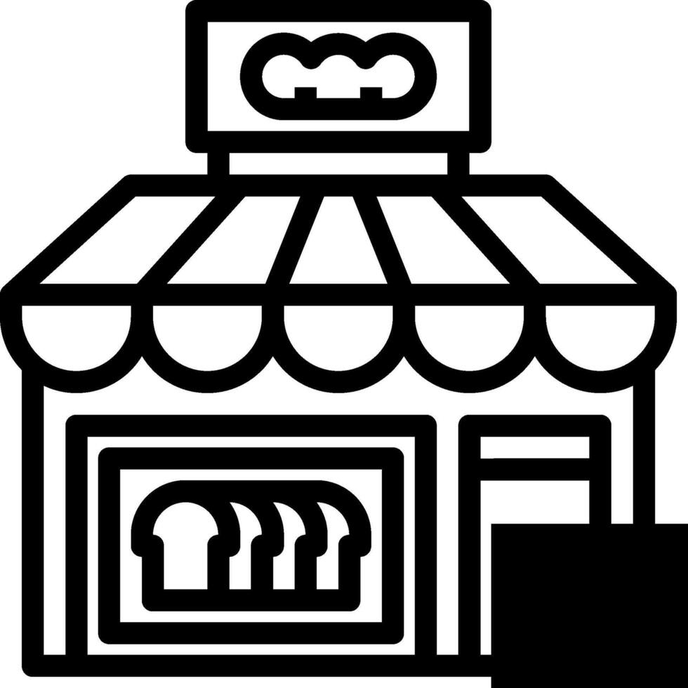 A black and white image of a bakery vector