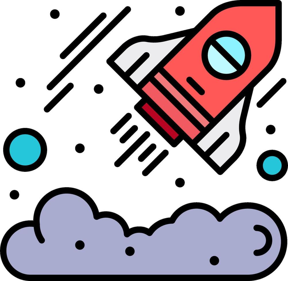 A rocket is flying through the sky with clouds vector