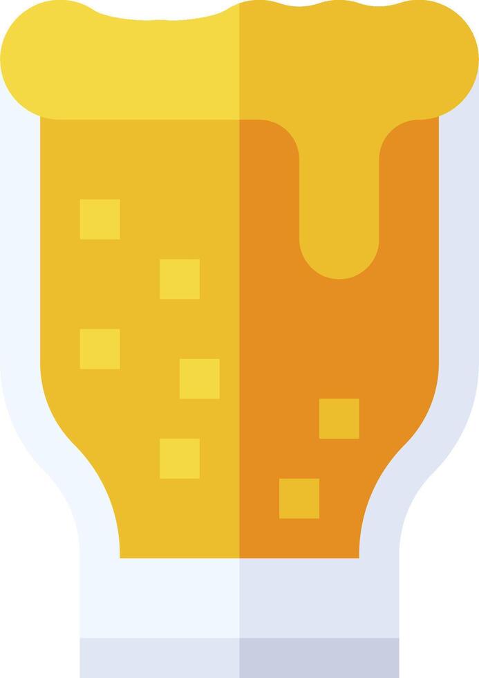 A glass of beer with a yellow liquid inside vector