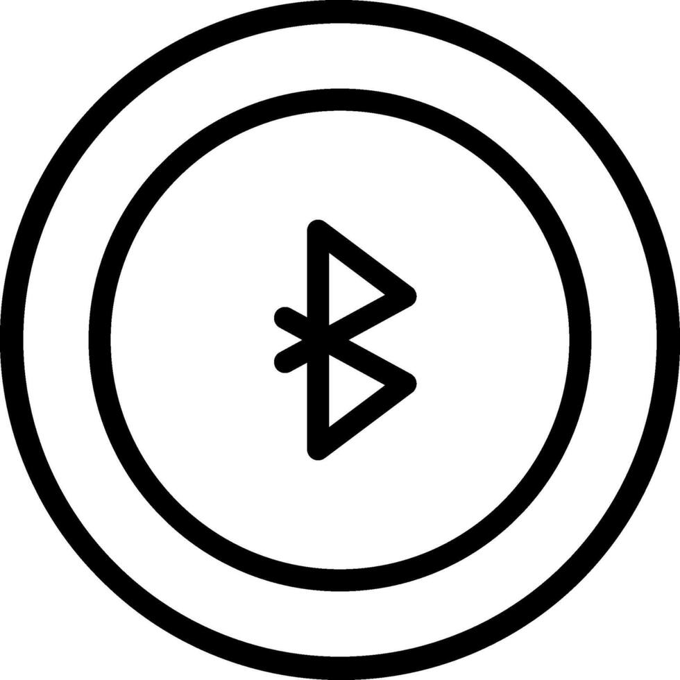 A black and white image of a bluetooth symbol vector