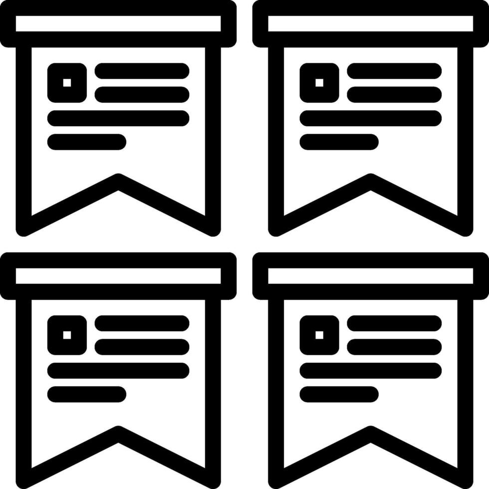 Four black and white icons of a paper clip vector