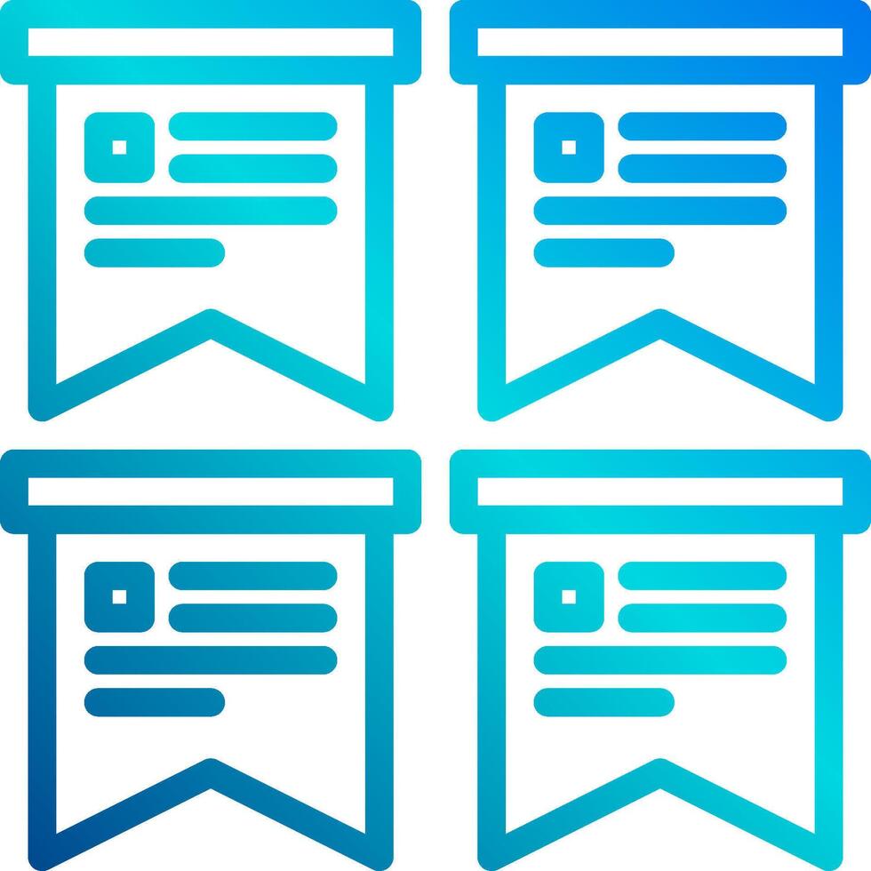 Four blue banners with a blue outline vector