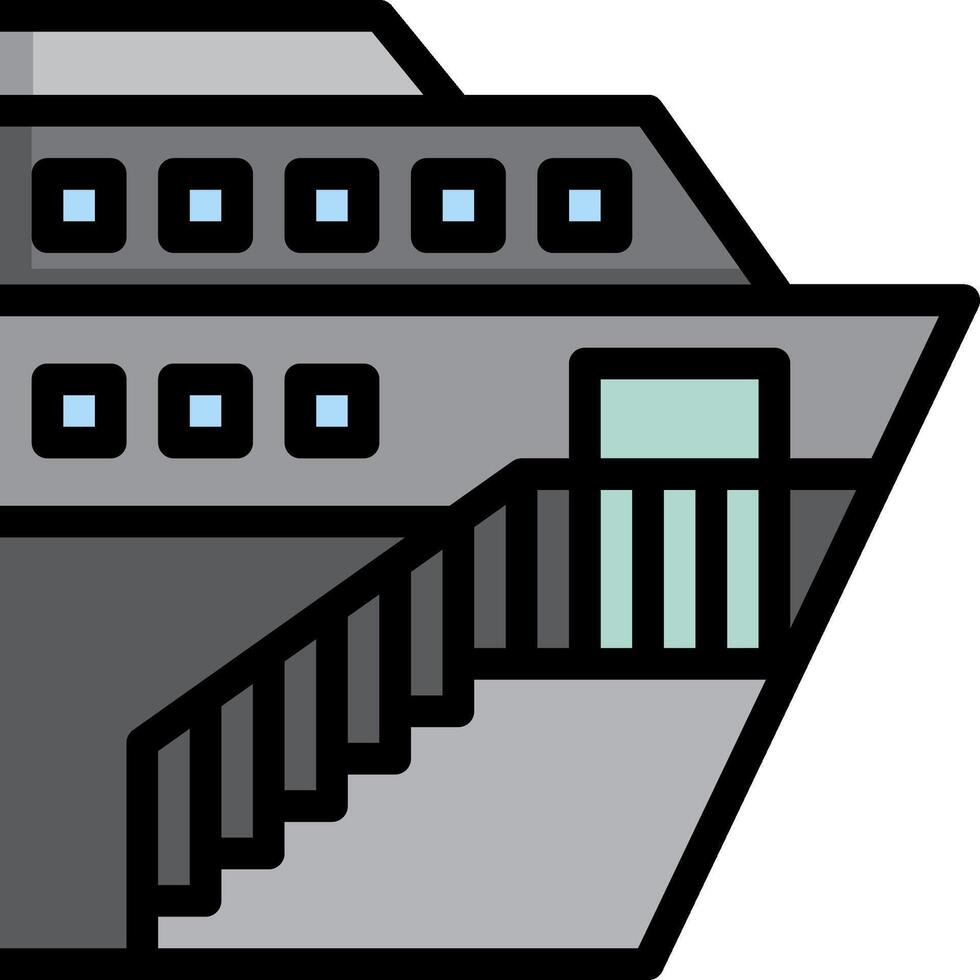 A cruise ship with stairs and a ladder vector