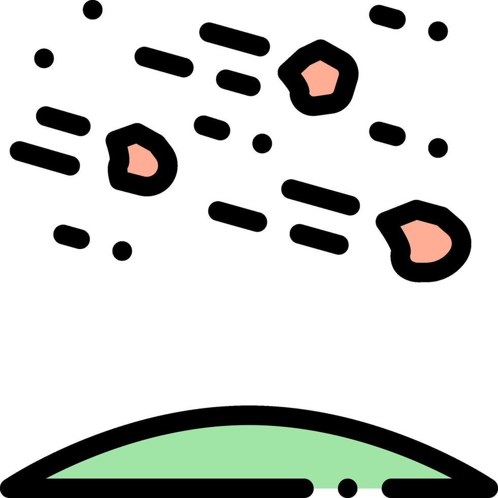 A green field with a small rock in the middle vector