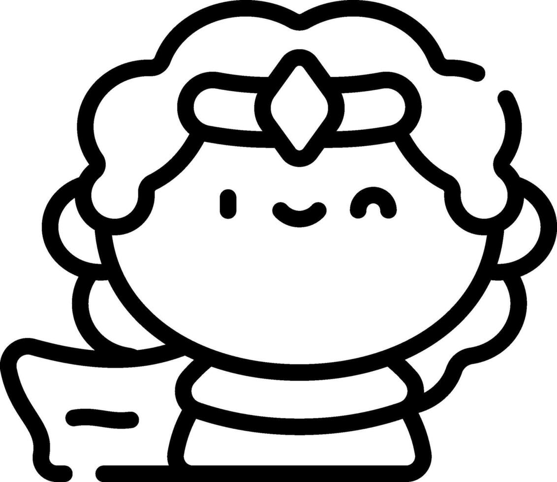 A cartoon character with a crown on her head vector