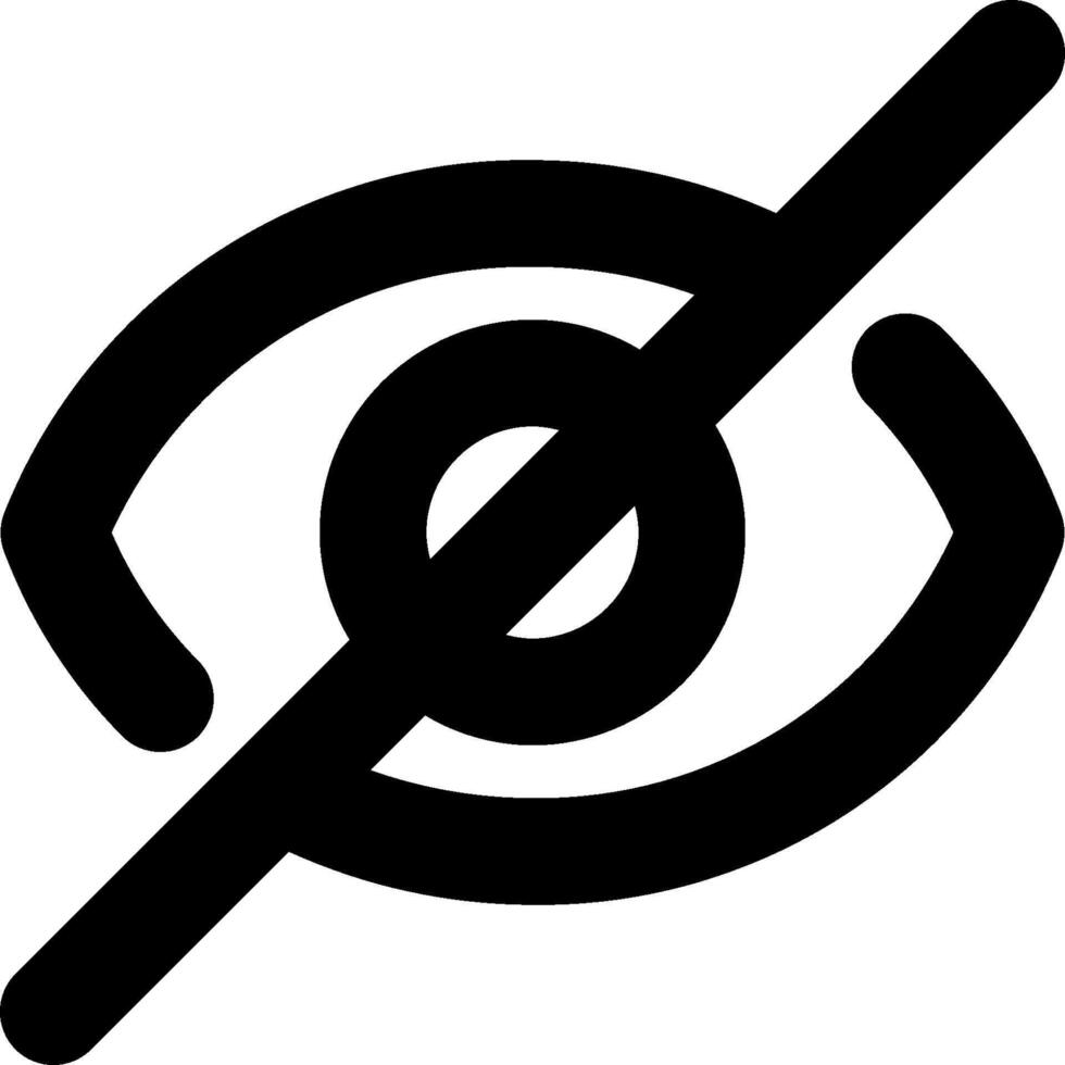 No eye icon illustration vector